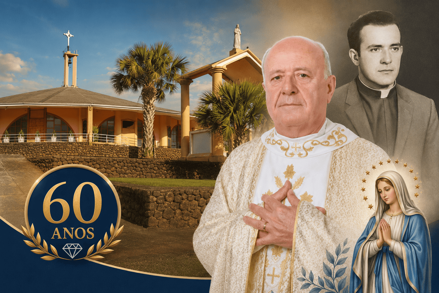 Capa Pinhal promove almoço beneficente em homenagem aos 60 anos de ordenação sacerdotal do Padre Guido Taffarel