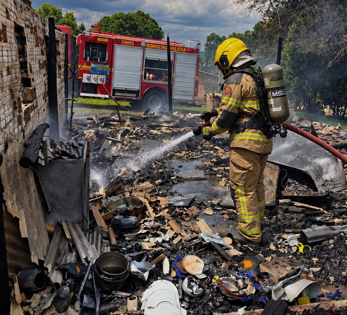 Capa Incêndio em residência deixou um homem morto na comunidade de Linha Santa Bárbara em Rodeio Bonito